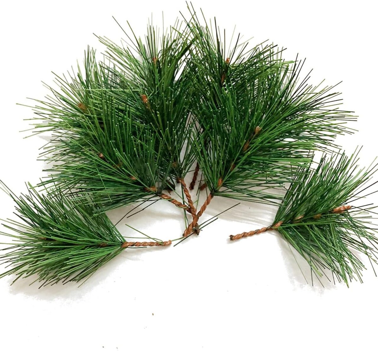 Green Plants Pine Needles Artificial Pine Needles Branches Fake Pine Picks for Christmas Garland Wreath Decorations (3.9inch)